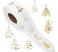 500 Pcs Christmas Tree Stickers Clear Sealing Labels for Boxes Cards Envelopes & Craft Decorations Decorative Sticker Merry Christmas Sticker Envelope Seals for Card