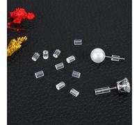 500 PCS Clear Silicone Earring Backs, Plastic Earring Stoppers Soft Clear Earrings Backing Replacement Stoppers Rubber Safety Back Pads, Backstops Stopper Replacement for Stud Post Hoop Fishhook