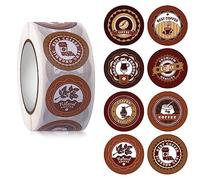 500 Pcs Coffee Drinks Stickers Labels Sealing Sticker for Ideal for Coffee Cups Drinks Bottles Candy Bags Party Fav