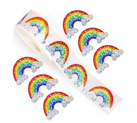 500 Pcs Cute Rainbow Stickers, 1in Circle Rainbow Labels Stickers Roll, Holiday Sticker Round, Tag Envelope Seal Decals, for Gift Packing, Cards, Envelopes, Party Supplies