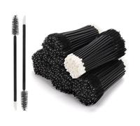 500 Pcs Disposable Mascara Wands Dual Ended Eyelash Brush Lip Brush, Lipstick Applicator Eyebrow Spoolies Brush for Eyelash Extensions - Black
