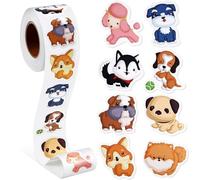 500 Pcs Dog Stickers Roll, 1" Cute Puppy Reward Stickers, Self-Adhesive