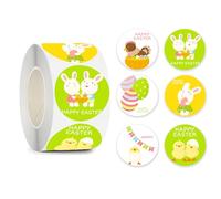 500 PCS Easter Stickers,Happy Easter Stickers on a Roll,Easter Bunny Egg Chick Wrapping Roll Sticker,Lovely Bunny Stickers Decorative Seal Easter Stickers for Easter Crafts Arts Making DIY Card b