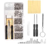 500 PCS Eyeglass Repair Kit with Screws, Micro Screwdriver, Nose Pads & Tools for Glasses Accessories