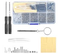 500 PCS Eyeglass Repair Tool Set, Glasses Repair Kit with Micro Screwdriver, Multi-Specification Screws, Tweezers, and Nose Pads, Complete Eyeglasses Repair Kit for Sunglasses, Watches, and Small Elec