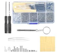 500 PCS Eyeglass Repair Tool Set - Glasses Screws, Screwdriver, Nose Pads, Tweezers, and Cleaning Cloth - Complete Kit for Eyeglass and Sunglass Maintenance.
