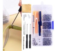 500 PCS Eyeglass Repair Tool Set, Spectacle Repair Screwdriver Set, Glasses Repair Kit with Screws, Nose Pads, Screwdriver, and Tweezers - Complete Eyewear Fixing Kit