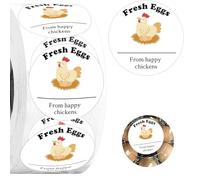 500 Pcs Farm Fresh Eggs Stickers 2 inch Happy Chicken Egg Farm Carton Labels of DIY Farmers Market Egg Food Safe