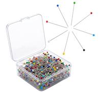 500 Pcs Glass Head Dressmaking Pins, 1.5 Inch Coloured Straight Sewing Pins for Fabric, Quilting and Crafts, Tailor and DIY Projects with Clear Storage Box