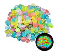 500 Pcs Glowing Pebble Stones, Mini Glow Fish Tank Stones, Micro Landscape Decorative Glow Rock Fish Tank Gravel, for Home, Patio, Fish Tank, Walkway Aquarium and Garden (Multicolor)