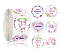 500 Pcs Happy Mother's Day Stickers, Mother Sticker Labels, Mother's Day Label Floral Sealing Stickers for Mother Party Tag Envelope Seals Gift Wrap Boxes Cards Decorations