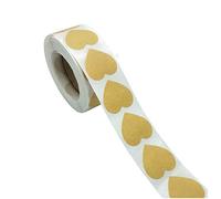 500 Pcs Heart Shape Stickers, Matte Brown Adhesive Heart Shape Paper Labels 30mm Kraft Love Heart Stickers for Crafts Bags Envelop Cards Boxes Party Decor