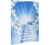500 pcs Heaven Stairs Paradise Stairway Holy Light Fun Jigsaw Puzzles 1000pc Puzzle for Home Decor Decoration for Family Party Holiday,24nv16paA103