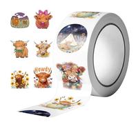 500 Pcs Highland Cow Sticker Set Vinyl Waterproof Cute Funny Aesthetic Stickers for Laptop Skateboard Scrapbook Computer Water Bottle Luggage Helmet Bike Car