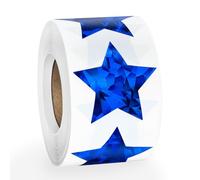 500 PCS Holographic Blue Star Stickers, 1.5 inch Self Adhesive Metallic Glitter Foil Sparkly Star Stickers for Reward Behavior Chart Labels