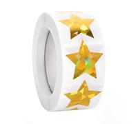 500 Pcs Holographic Gold Star Stickers - 1 inch Self Adhesive Metallic Glitter Foil Sparkly Star Stickers for Kids Reward, Behavior Chart Labels for School Students & Teachers