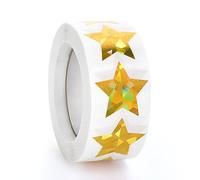 500 PCS Holographic Gold Star Stickers, 1 inch Self Adhesive Metallic Glitter Foil Stickers Sparkly Star Sticker Reward Behavior Chart Labels for Kids Students Teachers Supplies
