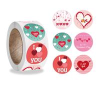 500 Pcs I Love You Valentine's Sticker, Valentines Day Stickers, Valentines Heart Tag Stickers, Love Heart Stickers, Valentines Label Heart Stickers for Craft Envelopes Box Gift Party Cards
