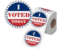 500 Pcs I Voted Today Stickers,1.5 Inches I Voted Sticker,Patriotic Voting Election Stickers,Round Red White Blue Vote Label,for Election Votes Campaigns, Voting Supplies