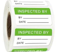 500 Pcs Inspected by Stickers Labels Quality Control Inventory Labels - 1x2 Inch Rectangle Stickers Fluorescent Green Adhesive Stickers for Handling Shipping Warehouse, Shipping from UK