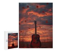 500 PCS Jigsaw Autumn Guitar Sunset Jigsaws for Adults Puzzle But Fun And Humorous Challenging To Complete Unique Birthday And Xmas Gifts 500 PCS