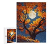 500 PCS Jigsaw Autumn Moonlit Tree Landscape Jigsaws for Adults Puzzle But Fun And Humorous Challenging To Complete Unique Birthday And Xmas Gifts 500 PCS