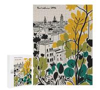 500 PCS Jigsaw Barcelona 1996 Cityscape Illustration Adult Jigsaw Puzzles For Family Fun Parent-child Interaction Gifts for Friends And Family 500 PCS