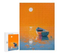 500 PCS Jigsaw Boat Reflections on Orange Water Jigsaws for Adults Puzzle But Fun And Humorous Challenging To Complete Unique Birthday And Xmas Gifts 500 PCS
