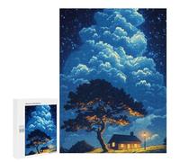 500 PCS Jigsaw Cloud-Covered Cabin in The Woods Jigsaw Puzzles for Adults Family Activities Help The Brain Exercise Deal As Gifts for The Whole Family 500 PCS