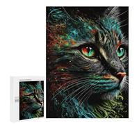 500 PCS Jigsaw Colorful Abstract Cat Art Print-13 Jigsaw Puzzles for Adults Family Activities Help The Brain Exercise Deal As Gifts for The Whole Family 500 PCS