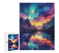 500 PCS Jigsaw Colorful Aurora Reflections -1 Jigsaw Puzzles for Adults Family Activities Help The Brain Exercise Deal As Gifts for The Whole Family 500 PCS