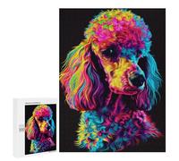 500 PCS Jigsaw Colorful Poodle Art Print-6 Adult Jigsaw Puzzles For Family Fun Parent-child Interaction Gifts for Friends And Family 500 PCS