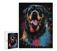 500 PCS Jigsaw Colorful Rottweiler Art Print-1 Jigsaw Puzzles for Adults Family Activities Help The Brain Exercise Deal As Gifts for The Whole Family 500 PCS