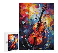 500 PCS Jigsaw Colorful Violin Art Print Jigsaw Puzzles for Adults Family Activities Help The Brain Exercise Deal As Gifts for The Whole Family 500 PCS