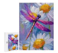 500 PCS Jigsaw Dragonfly on Daisies Painting Jigsaws for Adults Puzzle Stress Reliever Parent-child Interaction Unique Birthday And Xmas Gifts 500 PCS