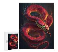 500 PCS Jigsaw Flaming Red Serpent Artwork Jigsaws for Adults Puzzle But Fun And Humorous Challenging To Complete Unique Birthday And Xmas Gifts 500 PCS