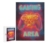 500 PCS Jigsaw Gaming Area Neon Sign-2 Jigsaw Puzzles for Adults Family Activities Help The Brain Exercise Deal As Gifts for The Whole Family 500 PCS