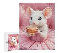 500 PCS Jigsaw Mouse in Tutu Drinking Tea Adult Jigsaw Puzzles For Family Fun Parent-child Interaction Gifts for Friends And Family 500 PCS