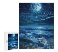500 PCS Jigsaw Ocean Waves at Night Jigsaw Puzzles for Adults Family Activities Help The Brain Exercise Deal As Gifts for The Whole Family 500 PCS