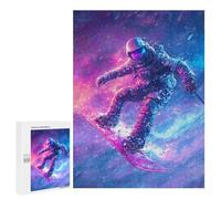 500 PCS Jigsaw Puzzle Astronaut Snowboarding in Space-3 Jigsaw for Teenagers Hand Speed Race Wishlist with Santa Claus Toys Educational Games 500 PCS