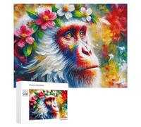 500 PCS Jigsaw Puzzle for Adults Acrylic Majestic Blossoming Ape Puzzles for Adults Brain Teaser Game Improve Memory Birthday And Unique Gifts 500 PCS