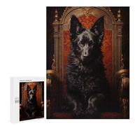 500 PCS Jigsaw Puzzle for Adults Black German Shepherd Dog on Throne Jigsaws for Adults Anti-Stress Toys A Work of Art Unique Gifts for Birthday And Christmas 500 PCS