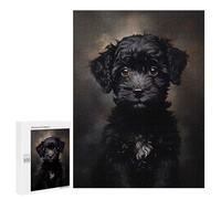 500 PCS Jigsaw Puzzle for Adults Black Poodle Puppy Puzzles for Adults Brain Teaser Game Improve Memory Birthday And Unique Gifts 500 PCS