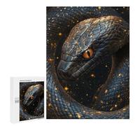 500 PCS Jigsaw Puzzle for Adults Black Snake with Golden Dust Adult Jigsaw Puzzle Brain Teaser Game Stress Reliever Unique Gifts for Birthday And Christmas 500 PCS