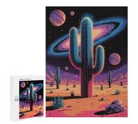 500 PCS Jigsaw Puzzle for Adults Cactus Desert Galaxy Digital Art Adult Jigsaw Puzzle Brain Teaser Game Stress Reliever Unique Gifts for Birthday And Christmas 500 PCS