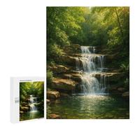 500 PCS Jigsaw Puzzle for Adults Cascading Waterfall in Lush Green Forest Puzzles for Adults Brain Teaser Game Improve Memory Birthday And Unique Gifts 500 PCS