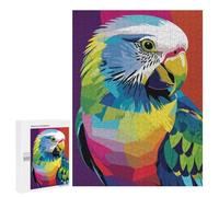 500 PCS Jigsaw Puzzle for Adults, Colorful Parrot Pop Art Illustration Artwork, Classic Jigsaw Entertainment for The Home, for Indoor Play