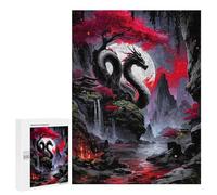 500 PCS Jigsaw Puzzle for Adults Dragon And Moon in Asian Landscape Adult Jigsaw Puzzle Brain Teaser Game Stress Reliever Unique Gifts for Birthday And Christmas 500 PCS