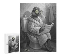 500 PCS Jigsaw Puzzle for Adults, Duck in Robe Reading Newspaper Artwork, Classic Jigsaw Entertainment for The Home, for Indoor Play