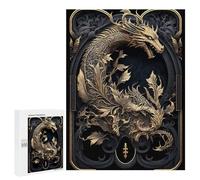 500 PCS Jigsaw Puzzle for Adults Emperor Golden Dragon Art Puzzles for Adults Brain Teaser Game Improve Memory Birthday And Unique Gifts 500 PCS